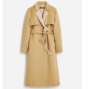 NWT Women’s XS J Crew Harriet Trench Coat in Double Faced Blend - Khaki Beige